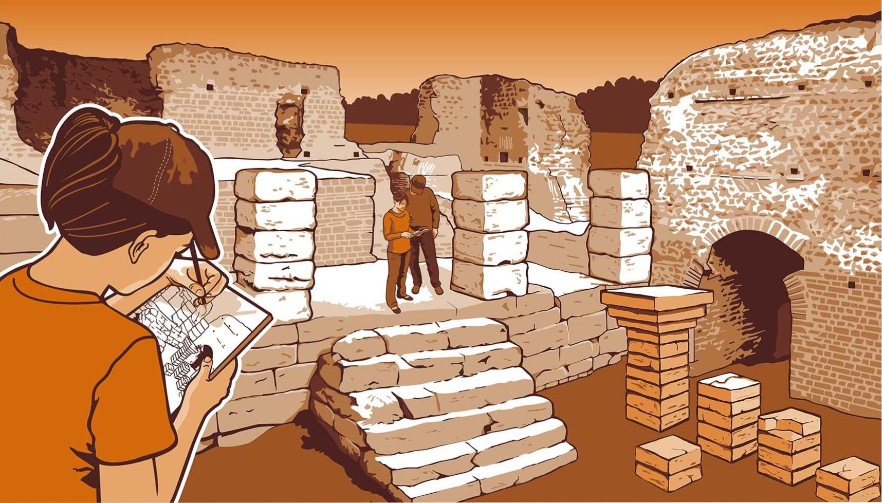 Photo du panneau : thermes de Chassenon